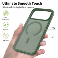 Funda Magnética de TPU+PC Suave como la Seda, Agradable al Tacto, para 17 Pro Max, Mate, Resistente a Golpes, Impermeable, con Carga Magnética y Control de Cámara