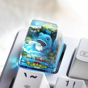 Keycap artisanal en résine <span class=keywords><strong>Poliwag</strong></span> Pokémon imprimé en 3D, usinage CNC, série dégradée, touches foncées - Product Image 2
