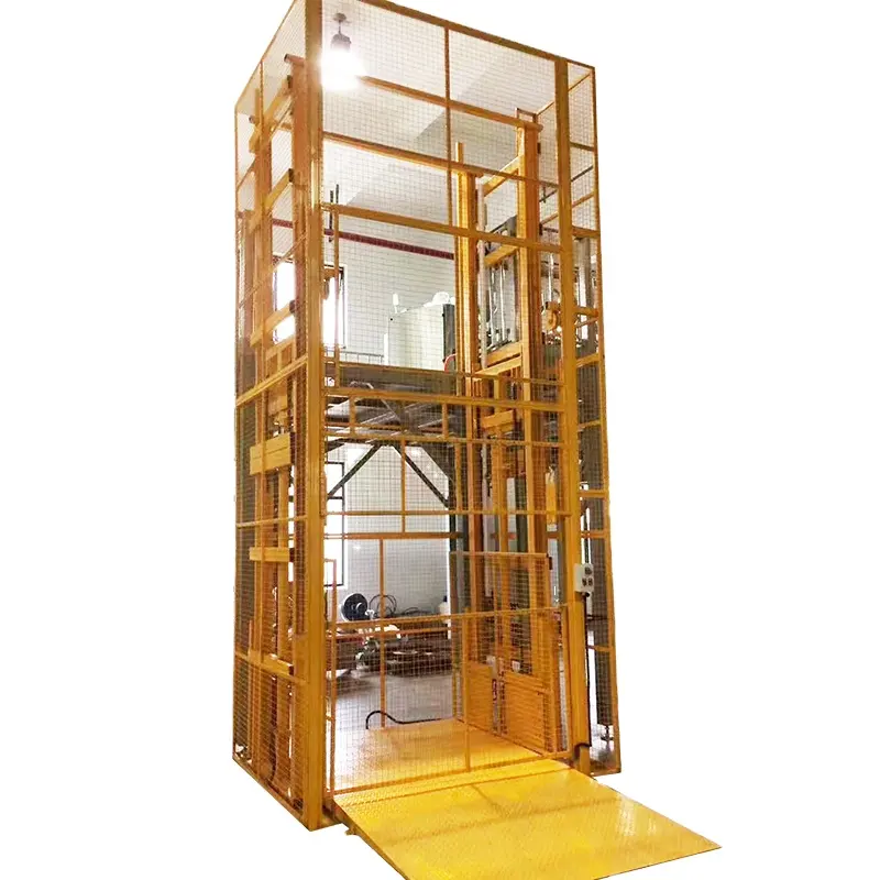 Prix négociable 100kg-10 tonnes plate-forme d'entrepôt personnalisée escalier petit mini ascenseur hydraulique de fret de marchandises ascenseur de cargaison
