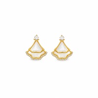 Parures de bijoux en argent S925 avec zircone cubique et coquille d'ormeau, boucles d'oreilles et colliers en cuivre plaqué or 18 carats pour femmes et jeunes filles