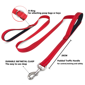 Double Padded Handles Heavy Duty <b>Lead</b> Pet Leash for <b>Training</b> Control - Product Image 2
