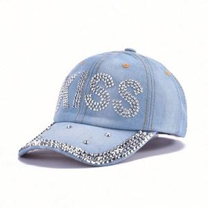Casquettes de baseball en jean pour femmes, vente en gros, avec strass scintillants - Product Image 4