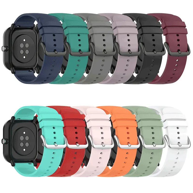 20mm Official Silicone Watch Bands For Amazfit Bip 3 Pro GTS4 Mini GTS 2 Replacement Wrist Strap for Amazfit GTS 3