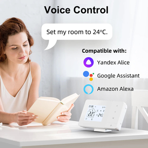 Thermostat d'ambiance sans fil RF intelligent RKHK pour système de chaudière à gaz, <span class=keywords><strong>compatible</strong></span> avec l'application Smart Life et les commandes vocales Google Alexa Smart <span class=keywords><strong>Nest</strong></span> Learning - Product Image 4
