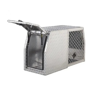 700mm Waterproof Portable Outdoor Ute Canopy with Full Dog <b>Box</b> and Half Toolbox Aluminum Construction - Product Image 1