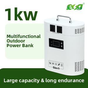 ESG 500W 1000W เครื่องจ่ายไฟพกพาสำหรับใช้งานกลางแจ้ง 1000WH 2000WH แบตเตอรี่ LiFePO4 ระบบ MPPT ชาร์จพลังงานแสงอาทิตย์สำหรับรถยนต์ คลื่นไซน์บริสุทธิ์ สำหรับการตั้งแคมป์และการใช้งานเคลื่อนที่ - Product Image 2