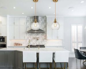 Le moderne lampade da cucina dorate possono essere <span class=keywords><strong>paralume</strong></span> in vetro personalizzato fai da te e illuminazione del lampadario in corda di canapa - Product Image 5