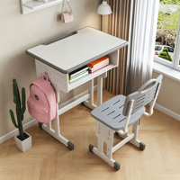 Ensemble de bureau et chaise en plastique réglable en hauteur, moderne et confortable, pour les étudiants, le bureau à domicile et la salle de séjour