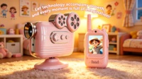 Ensemble de jouets talkie-walkie pour enfants personnalisé en forme de projecteur rétro vintage avec fonction interphone, imprimé UV, coffret cadeau