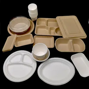 Boîtes d'emballage alimentaire à emporter écologiques personnalisées Kingwin conteneur à lunch biodégradable en bagasse de canne à sucre