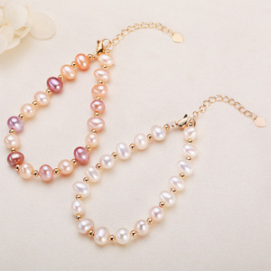 Le fabricant fournit directement des bijoux en perles véritables de Wenchi Zhuji, bracelets délicats et simples en perles d'eau douce colorées pour filles, modèle - Product Image 2