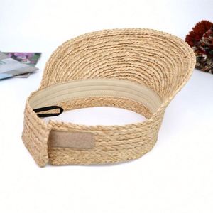 Casquette de sport pour femme, course en plein air, protection solaire, logo personnalisé, visière en paille de raphia - Product Image 3