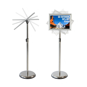 Support de menu en aluminium A3/<span class=keywords><strong>A4</strong></span> avec cadre à clipser, support <span class=keywords><strong>d</strong></span>'affiche réglable en hauteur - Product Image 1