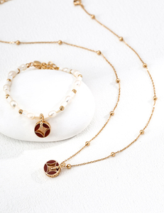 925 Gümüş Emaye Kolye Çin Klasik Bakır Sikke Tasarım Saray Tarzı Düğün Parti için Arkadaşlık Hediye Günlük Giyim - Product Image 4