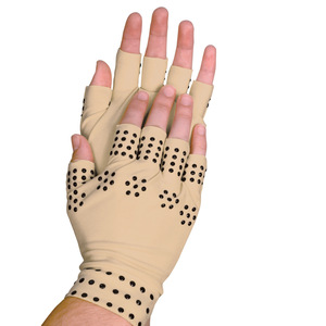 Guantes de medio dedo color piel con terapia magnética para apoyo en la rehabilitación - Product Image 5