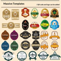 Étiquette autocollante personnalisée pour bière artisanale, vin, brandy, bouteille en verre, adhésif imperméable, logo de boisson alcoolisée, code QR, tasse HCZBGJ-5S