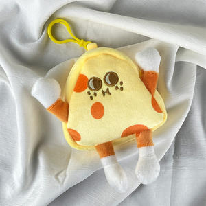 Sac de rangement portable pour articles divers, motif dessin animé 'Cheese Little People', en fourrure, mini sac de rangement pour aliments 'Zero-Purse Cheese' - Product Image 6
