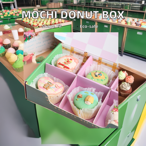 Vente en gros Boîte en papier gâteau haut <span class=keywords><strong>de</strong></span> gamme <span class=keywords><strong>Pain</strong></span> beignet personnalisable Design pliable avec carton <span class=keywords><strong>blanc</strong></span> imprimé fait <span class=keywords><strong>de</strong></span> matériaux recyclés - Product Image 5