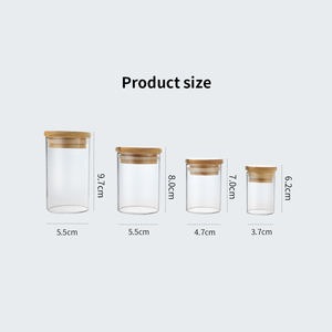 Barattolo di vetro con coperchio <span class=keywords><strong>in</strong></span> bambù ermetico trasparente contenitore <span class=keywords><strong>in</strong></span> vetro borosilicato per l'organizzazione della cucina mantiene il cibo asciutto e fresco - Product Image 6