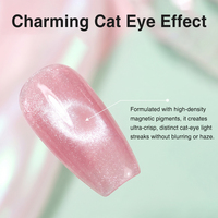 Vernis Gel UV Magnétique Transparent Effet Œil de Chat Pastel Frais, Style Français, DIY, Non Toxique, Écologique, Végétalien, Longue Durée, Flacon – Idéal pour l'Été