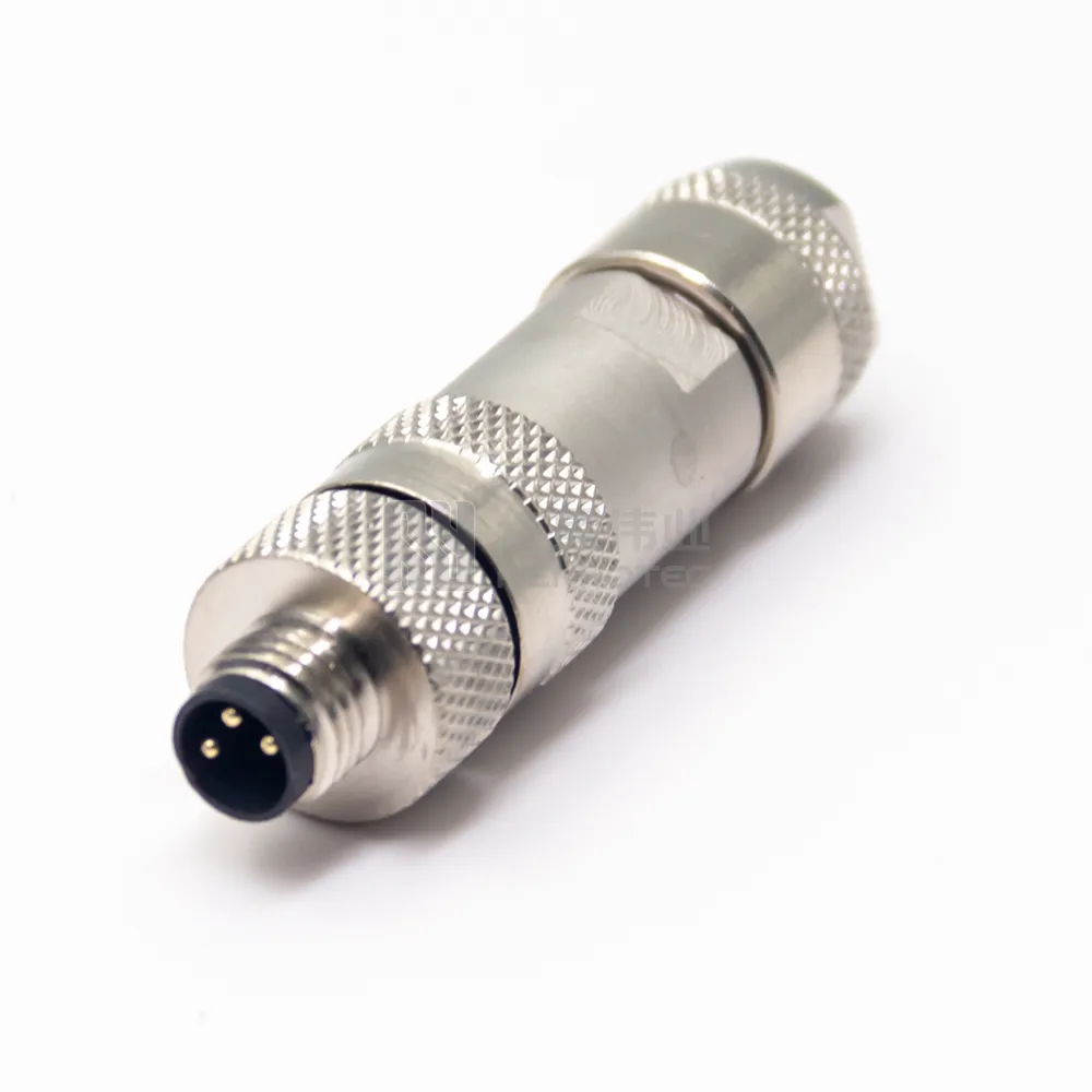 3 Pin Male Field Wireable M8 Metal Assembly Connector