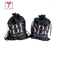 Sac à cheveux personnalisé en satin et soie pour extensions capillaires / Pochette en satin / Impression sérigraphique du logo du client / Recyclable