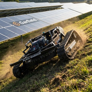 Tondeuse robot hybride sur chenilles télécommandée Black Warrior 608cc Loncin 1000W*2 800mm pour pente de 70 degrés Ferme solaire Nouveau - Product Image 4