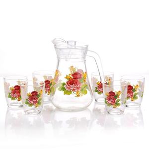 Verres à boissons classiques 7 pièces, ensemble de citron <span class=keywords><strong>en</strong></span> verre avec design de décalcomanie, ensemble de verres et de gobelets, <span class=keywords><strong>prix</strong></span> bon marché pour l'été - Product Image 3