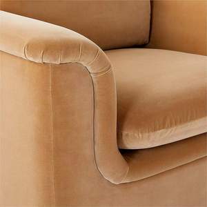 Sassanid OEM Best Seller Indoor Sofa Mardones 103&quot; Camel Brown Velvet Lounge Sofa - Product Image 5