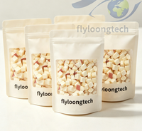Gefreeze-droogde appelblokjes in kleine verpakkingen, knapperige FD appelblokjes, gezonde kant-en-klare gevriesdroogde fruitsnack