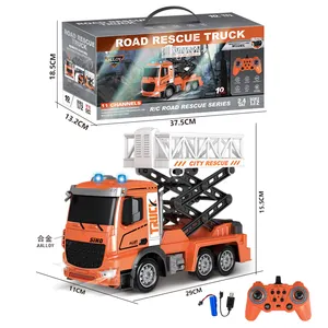 חזה hestock 14 אינץ 'עיר הצלה אש תחביב חשמלי rc בניית משאית צעצוע עם אור וצלילים