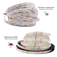 Pita LED 2835 Tahan Air 5M 60LED/M DC12V Model RGB Lampu Lembut Dapat Dipotong USB Dapat Diredupkan untuk Penggunaan Dalam Ruangan Perekat Dua Sisi