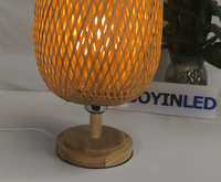 Lampe de table Joyinled, lampe de bureau décorative vintage en bois, lampe de chevet rustique avec base antidérapante pour chambre à coucher