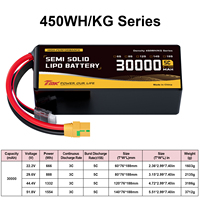 Baterai Lipo 30000mAh 450Wh/kg Paket Baterai Semi Solid State 6S 8S 12S 14S Baterai Drone Pertanian Densitas Tinggi