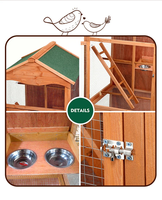 Grande volière de luxe moderne en bois massif avec cage à oiseaux en grillage métallique coupe-vent pour extérieur toutes saisons, petites maisons, abri de cage