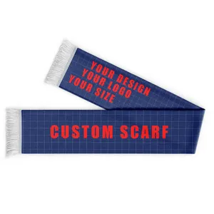 custom printing scarf polyester custom design and size football scarf