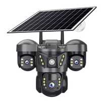Caméra de sécurité domestique sans fil IP 1080P à énergie solaire basse consommation V380 Pro avec interphone vocal, vision nocturne infrarouge, 4G/WiFi à distance