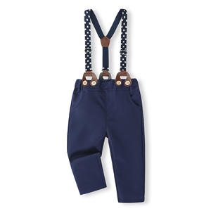 Ensemble de costume pour garçon, chemise blanche à manches longues avec bretelles et nœud papillon, tenue de fête de printemps en 3 pièces pour garçons, tenue de dîner formelle - Product Image 3