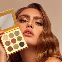 Palet Eyeshadow Tahan Air Grosir Logo Kustom Matte Shimmer Glitter Powder Pigmentasi Tinggi Palet Eyeshadow Label Pribadi