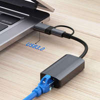 Adaptador USB 3.0 C a RJ45 Gigabit Ethernet de 1000 Mbps, Tarjeta de Red Cableada de Aleación de Aluminio Externa para Portátil, en Stock