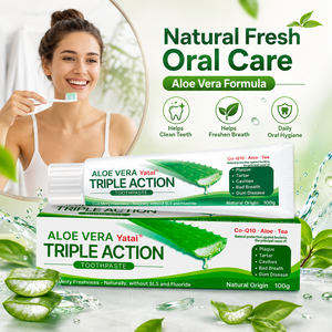 Dentifrice Yatai en gros sous marque privée à l'aloe vera triple action, sans fluor, pour une haleine fraîche et une <span class=keywords><strong>protection</strong></span> naturelle - Product Image 4