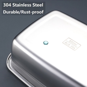 Boîtes de préparation des repas en métal étanches pour le réfrigérateur, sans BPA, en acier inoxydable 304, contenants de stockage alimentaire avec couvercles verrouillables - Product Image 6