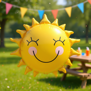 Party Love Metallic Sun Face <b>Balloon</b> 67x68Cm Foil Cartoon Kids Party <b>Decoration</b> - Product Image 3