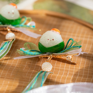Cute children's Dragon Boat Festival hair <b>clips</b> with ribbons, <b>bows</b>, tassels, traditional Chinese style, and sweet ancient - Product Image 4