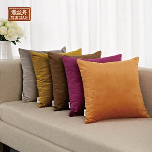 Coussins décoratifs carrés en velours Yisidan, couleur unie, en peluche, pour canapé-lit, housse amovible, décoration intérieure - Product Image 5