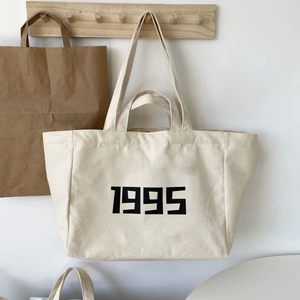 Tùy Chỉnh Sinh Thái Có Thể Gập Lại Thêm Lớn Nặng Công Suất Lớn Mua Sắm Giản Dị Tote Túi Quá Khổ Vải Bông Túi - Product Image 3