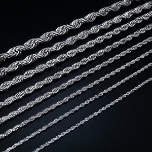 Collar de Cadena Trenzada de Acero Inoxidable y Titanio de 2/3/5mm, Diseño Personalizado, para Hombre y Mujer, Venta Caliente Transfronteriza - Product Image 4