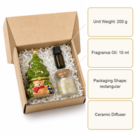 Keramik-Weihnachtsbaum-Bär Flammenloser Aroma-Diffusor Geschenkset für Innenräume Feiertagsdekoration