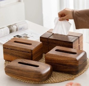 Organizador Lateral de Madera Maciza de Nogal para Cajas de Pañuelos, Moderno, Duradero, Colgante, Multiusos, para Coche, Oficina, Sala de Estar - Product Image 6