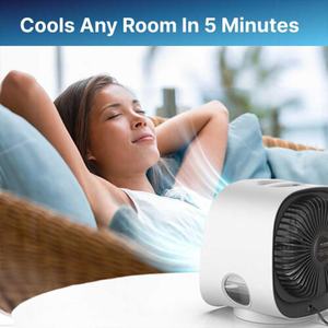 Mini ventilateur climatiseur USB, ventilateur personnel rechargeable, mini refroidisseur d'air pour pièce, affichage LED, pour la maison, la cuisine, le bureau - Product Image 5